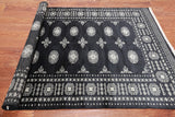Black Bokhara Hand Knotted Wool Rug - 4' 7" X 6' 10"