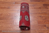 Red Bokhara Hand-Knotted Wool Rug - 4' 7" X 7' 0"