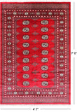 Red Bokhara Hand-Knotted Wool Rug - 4' 7" X 7' 0"