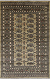 Green Bokhara Hand Knotted Wool Rug - 4' 6" X 6' 11"