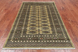 Green Bokhara Hand Knotted Wool Rug - 4' 6" X 6' 11"