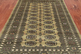 Green Bokhara Hand Knotted Wool Rug - 4' 6" X 6' 11"