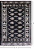 Black Bokhara Hand Knotted Wool Rug - 4' 7" X 6' 5"