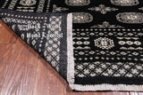 Black Bokhara Hand Knotted Wool Rug - 4' 7" X 6' 5"