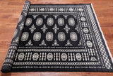 Black Bokhara Hand Knotted Wool Rug - 4' 7" X 6' 5"