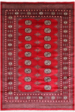 Red Bokhara Handmade Wool Rug - 4' 7" X 6' 9"