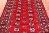 Red Bokhara Handmade Wool Rug - 4' 7" X 6' 9"