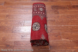 Red Bokhara Handmade Wool Rug - 4' 7" X 6' 9"