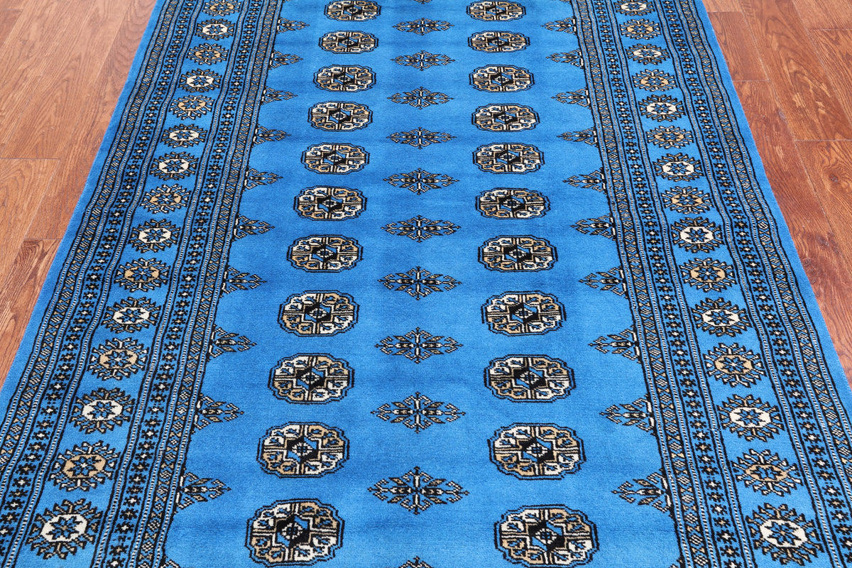 Blue Bokhara Hand-Knotted Wool Rug - 4' 6" X 6' 11"