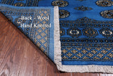 Blue Bokhara Hand-Knotted Wool Rug - 4' 6" X 6' 11"
