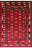 Red Bokhara Hand Knotted Wool Rug - 4' 7" X 6' 6"