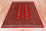 Red Bokhara Hand Knotted Wool Rug - 4' 7" X 6' 6"