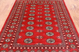 Red Bokhara Hand Knotted Wool Rug - 4' 7" X 6' 6"