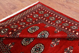 Red Bokhara Hand Knotted Wool Rug - 4' 7" X 6' 6"