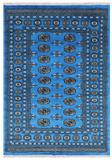 Blue Bokhara Hand-Knotted Wool Rug - 4' 7" X 6' 4"