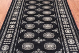 Black Bokhara Hand-Knotted Wool Rug - 4' 7" X 6' 8"