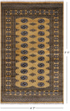 Gold Bokhara Hand Knotted Wool Rug - 4' 7" X 7' 1"