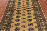 Gold Bokhara Hand Knotted Wool Rug - 4' 7" X 7' 1"