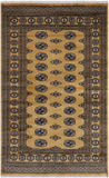 Gold Bokhara Hand Knotted Wool Rug - 4' 7" X 7' 1"