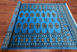 Blue Bokhara Handmade Wool Rug - 4' 6" X 7' 0"