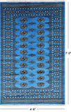 Blue Bokhara Handmade Wool Rug - 4' 6" X 7' 0"