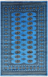 Blue Bokhara Handmade Wool Rug - 4' 6" X 7' 0"