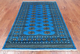 Blue Bokhara Handmade Wool Rug - 4' 6" X 7' 0"