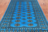 Blue Bokhara Handmade Wool Rug - 4' 6" X 7' 0"