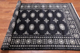 Black Bokhara Handmade Wool Rug - 4' 7" X 7' 7"