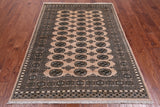 Ivory Bokhara Hand-Knotted Wool Rug - 4' 7" X 6' 10"