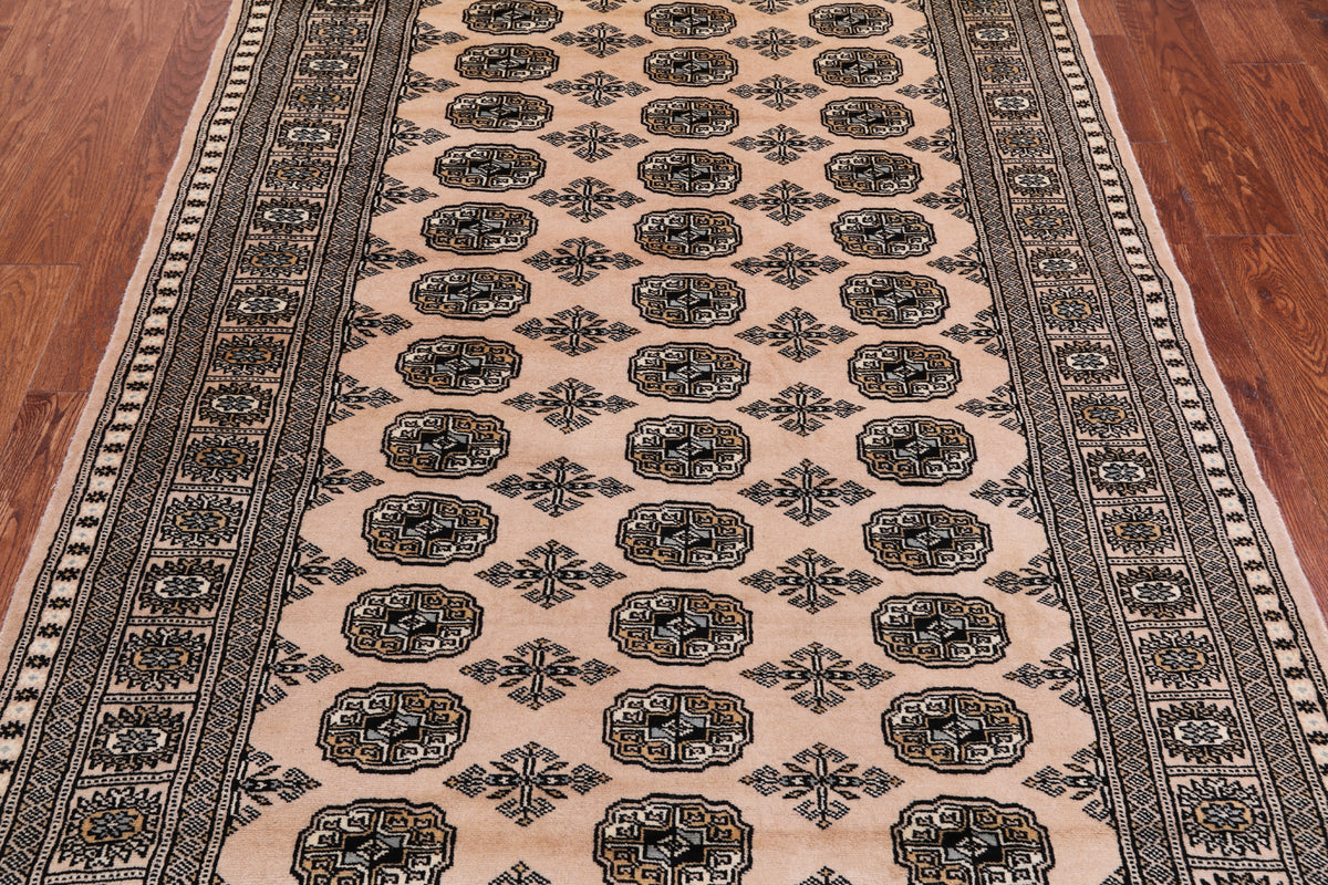 Ivory Bokhara Hand-Knotted Wool Rug - 4' 7" X 6' 10"