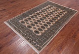 Ivory Bokhara Hand-Knotted Wool Rug - 4' 7" X 6' 10"