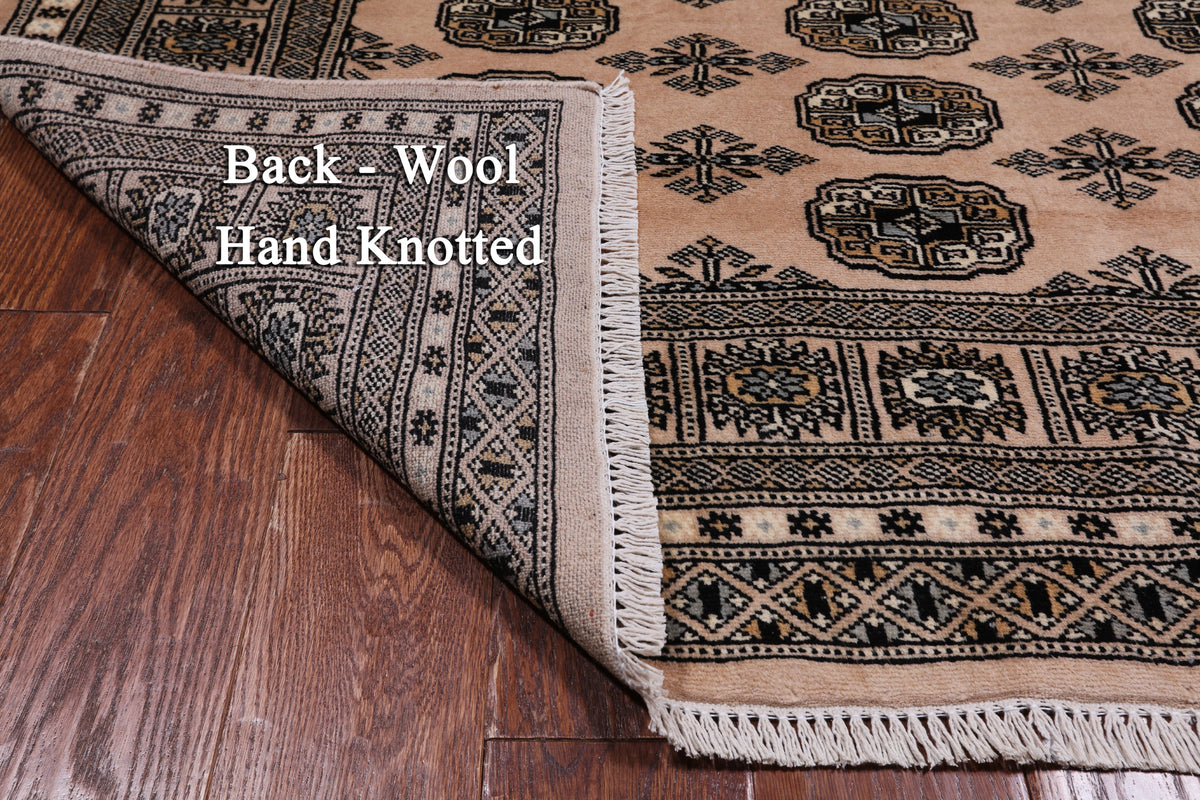 Ivory Bokhara Hand-Knotted Wool Rug - 4' 7" X 6' 10"