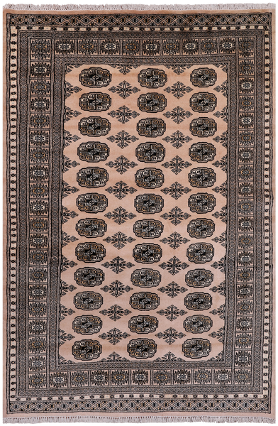 Ivory Bokhara Hand-Knotted Wool Rug - 4' 7" X 6' 10"