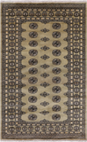 Green Bokhara Handmade Wool Rug - 4' 8" X 7' 2"