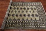 Green Bokhara Handmade Wool Rug - 4' 8" X 7' 2"