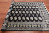 Black Bokhara Hand Knotted Wool Rug - 4' 8" X 6' 11"