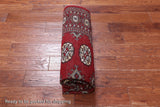 Red Bokhara Handmade Wool Rug - 4' 6" X 6' 10"