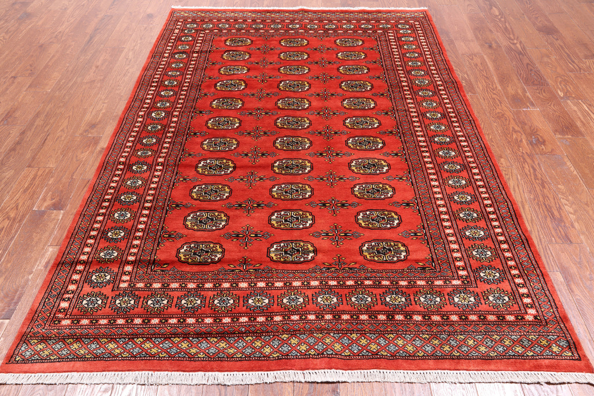 Rust Bokhara Hand Knotted Wool Rug - 5' 6" X 7' 10"