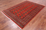 Rust Bokhara Hand Knotted Wool Rug - 5' 6" X 7' 10"