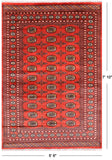 Rust Bokhara Hand Knotted Wool Rug - 5' 6" X 7' 10"
