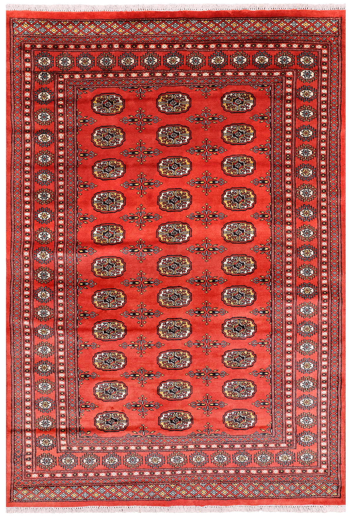 Rust Bokhara Hand Knotted Wool Rug - 5' 6" X 7' 10"