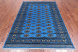 Blue Bokhara Handmade Wool Rug - 5' 5" X 7' 10"