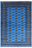 Blue Bokhara Handmade Wool Rug - 5' 5" X 7' 10"