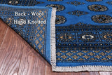 Blue Bokhara Handmade Wool Rug - 5' 5" X 7' 10"