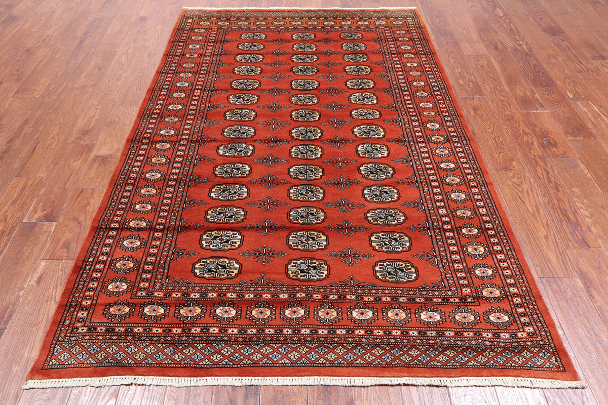 Rust Bokhara Hand-Knotted Wool Rug - 4' 11" X 7' 10"