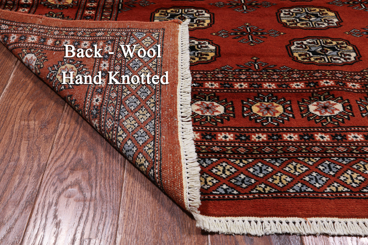 Rust Bokhara Hand-Knotted Wool Rug - 4' 11" X 7' 10"