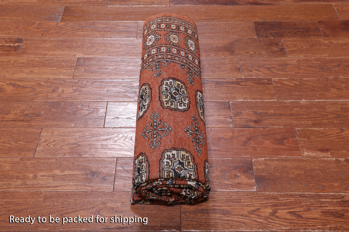 Rust Bokhara Hand-Knotted Wool Rug - 4' 11" X 7' 10"