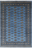 Blue Bokhara Hand Knotted Wool Rug - 5' 7" X 8' 0"