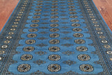 Blue Bokhara Hand Knotted Wool Rug - 5' 7" X 8' 0"